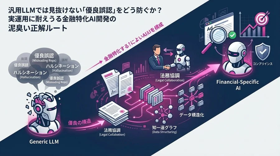 金融広告審査AIの失敗しない構築論：汎用LLMが間違う「優良誤認」をデータ構造化と法務協調で防ぐ実務ガイド