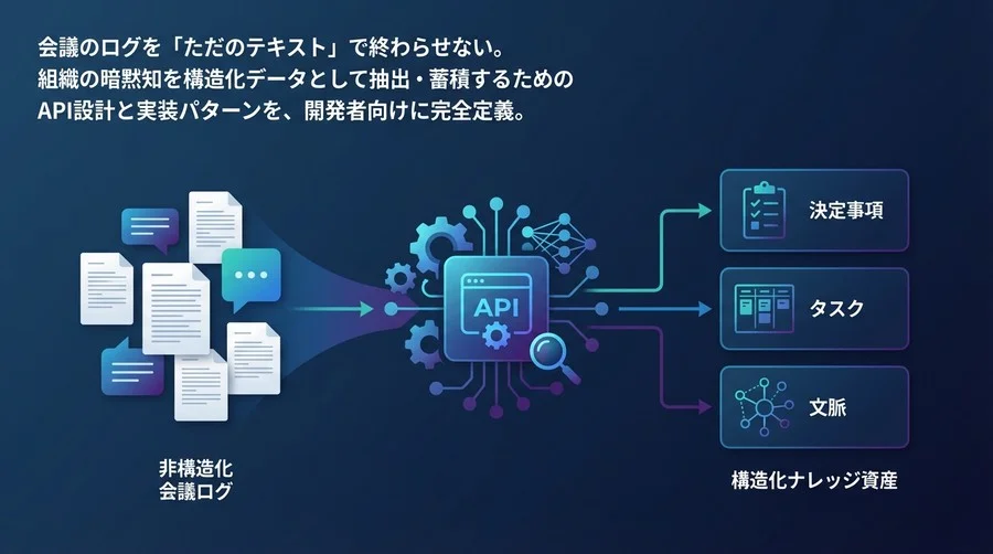 議事録を“再利用可能な資産”へ：属人化を防ぐナレッジ抽出APIの完全設計仕様書と実装ガイド