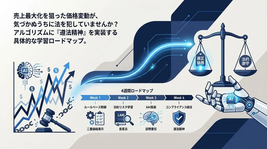 ダイナミックプライシング×景表法：AIに「遵法精神」を実装する4週間実装ロードマップ