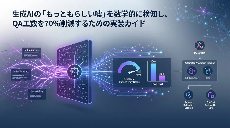 生成AIの「もっともらしい嘘」を数学的に検知する。QA工数70%削減へ導く意味的一致度実装論