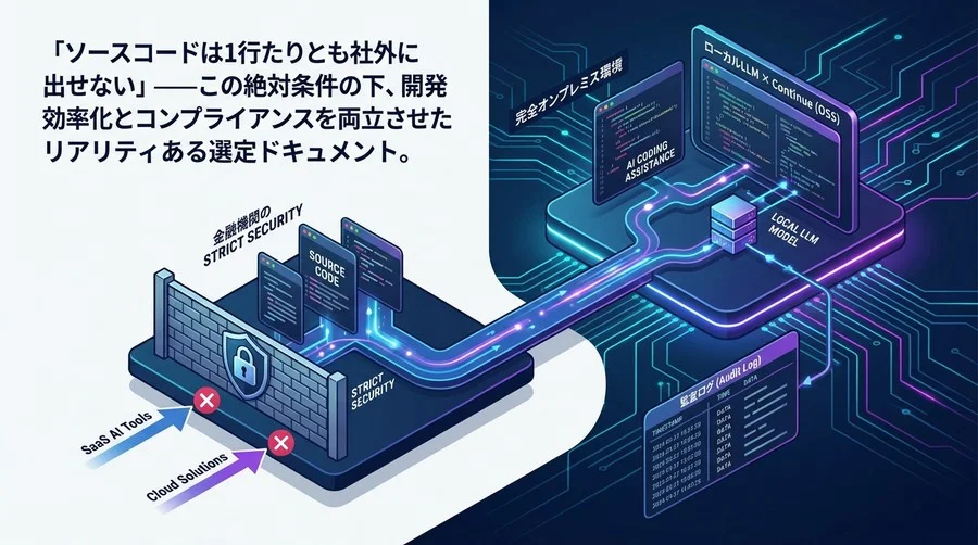 金融機関が選んだVSCode AI拡張機能：ソースコード流出ゼロを実現する「Continue」×ローカルLLM構築の全記録