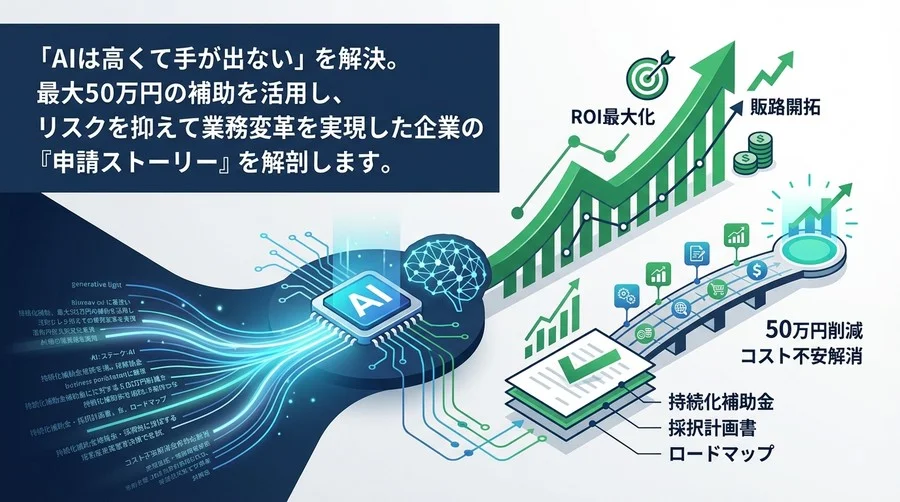 AI導入コストを最大50万円削減！持続化補助金で実現する販路開拓と採択される計画書の極意