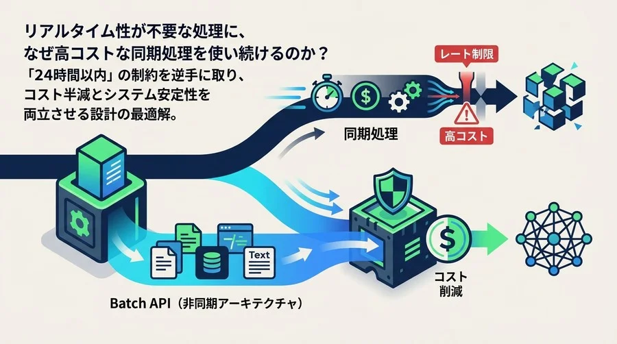 同期処理の"即時性"という幻想を捨てよ：Batch APIで構築する、コスト削減の堅牢な非同期アーキテクチャ