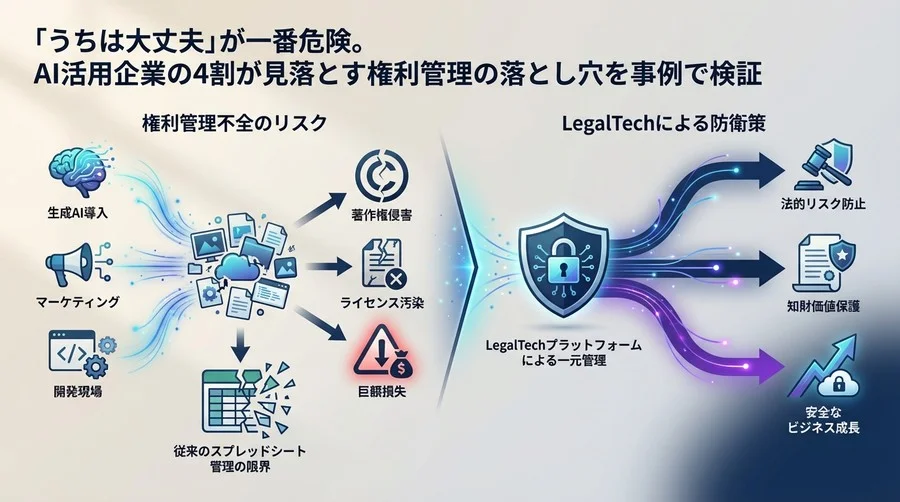 「うちは大丈夫」が一番危険。AI生成物の権利管理不全が招く巨額損失とLegalTechによる防衛策