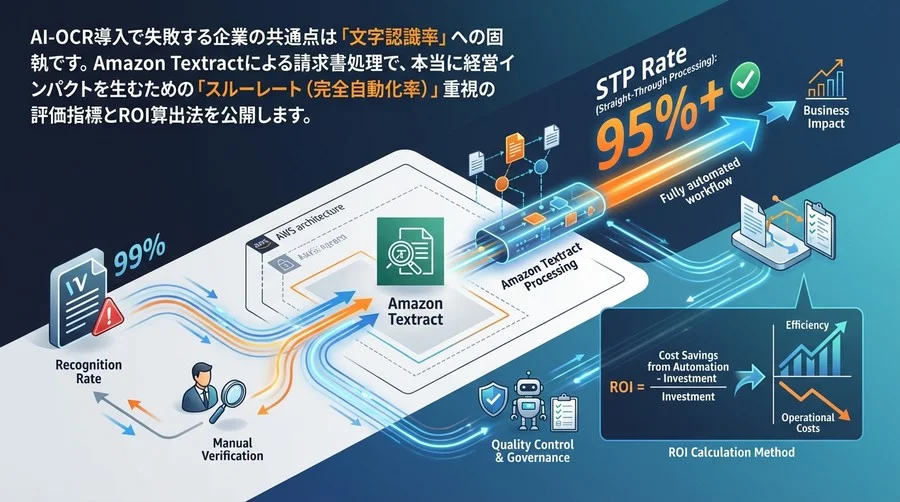 Amazon Textract請求書処理の自動化：認識率より重要なSTP率とROI算出法