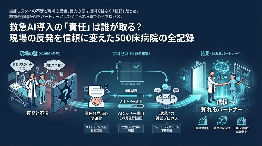 救急AI導入の「責任」は誰が取る？現場の反発を信頼に変えた500床病院の全記録
