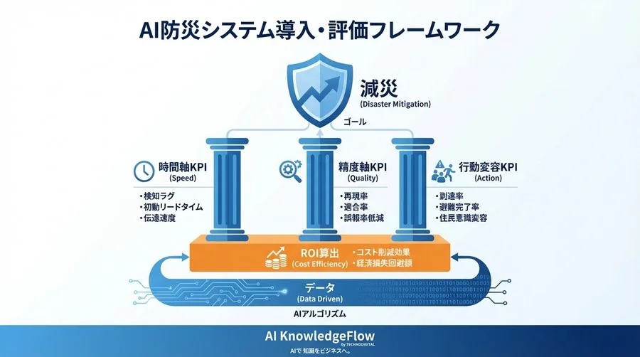「迅速化」という報告はもう通用しない。AI防災システム導入で自治体が直視すべき3つの「減災KPI」とROI算出モデル - Conclusion Image