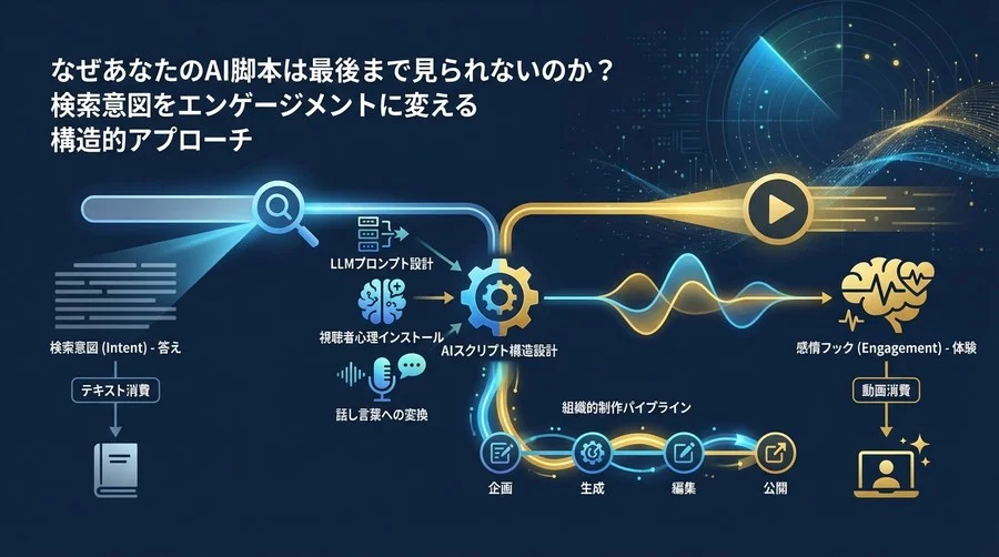 なぜAI脚本は最後まで見られないのか？検索意図をエンゲージメントに変える構造設計