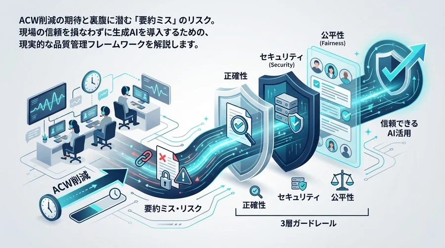 ACW削減の罠を回避せよ：コールセンター向け生成AI要約の「3層ガードレール」品質管理戦略