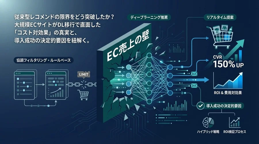 EC売上の壁を破る：ディープラーニング推薦が実現する「リアルタイム提案」の費用対効果