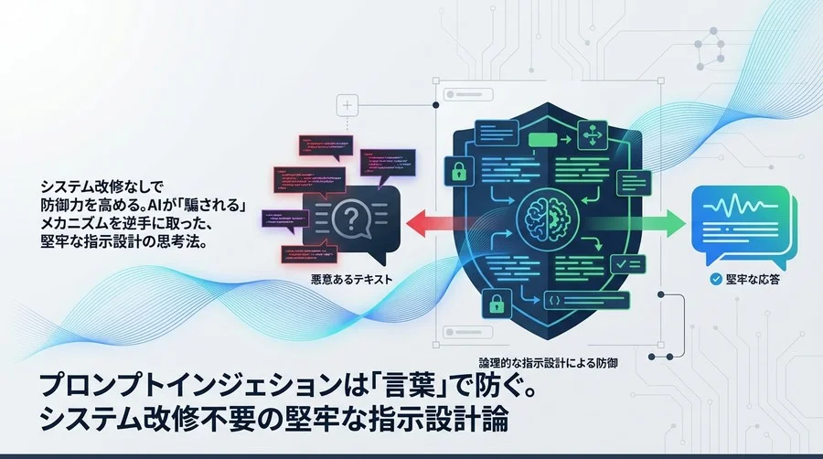 プロンプトインジェクションは「言葉」で防ぐ。システム改修不要の堅牢な指示設計論