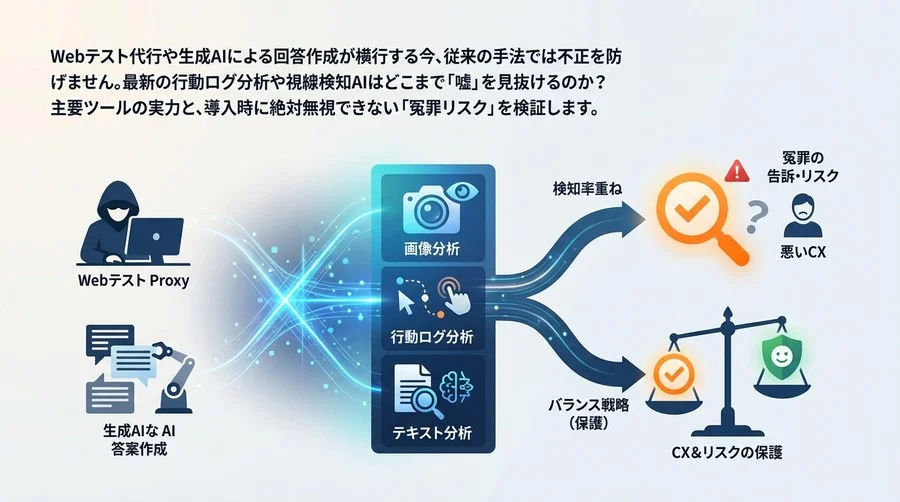 適性検査のAI不正検知、検知率だけで選ぶと失敗する理由。冤罪リスクとCXを守る「守り」の導入戦略