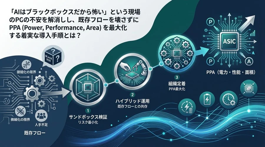 カスタムASIC設計のPPA限界を突破する：AI自動配置配線（P&R）の「失敗しない」段階的導入ロードマップ