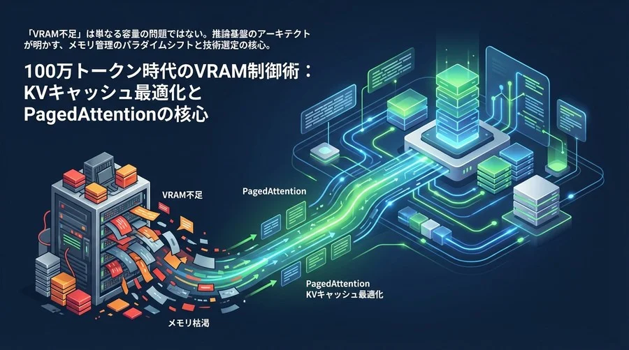 100万トークン時代のVRAM制御術：KVキャッシュ最適化とPagedAttentionの核心