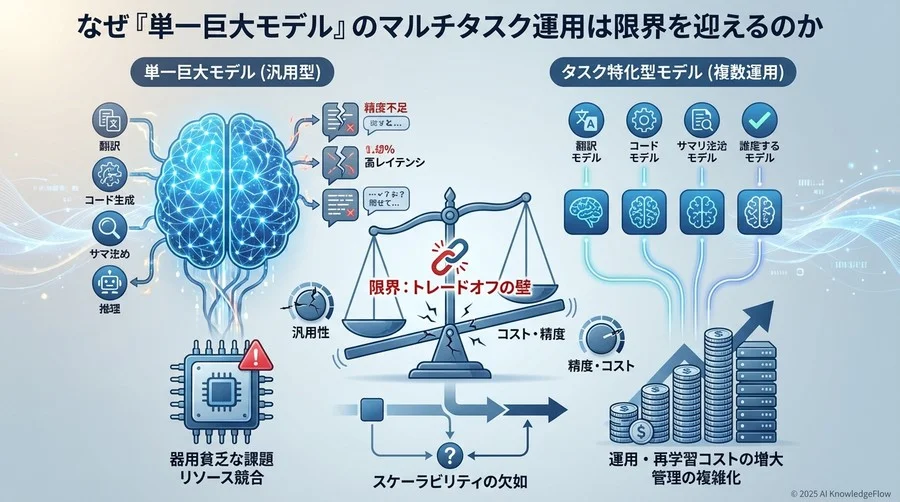 なぜ「単一巨大モデル」のマルチタスク運用は限界を迎えるのか - Section Image
