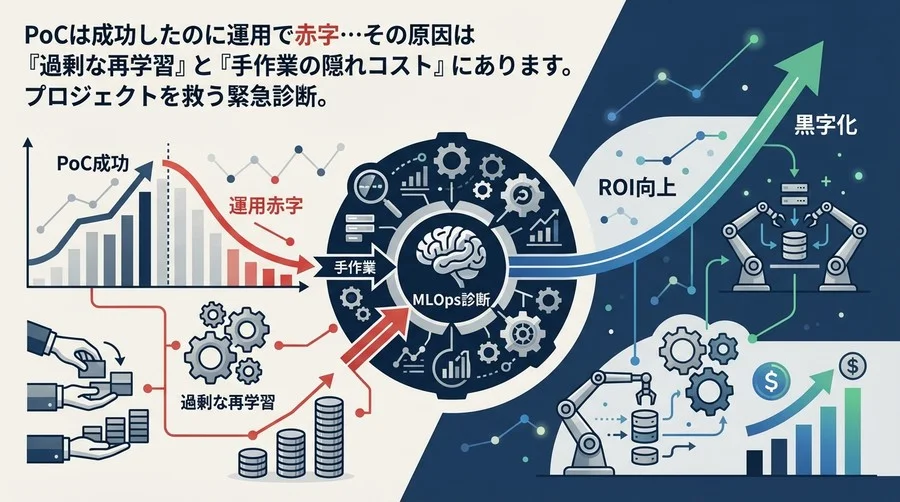 PoC成功後の「運用赤字」を黒字化するMLOps診断：再学習コスト最適化とROI向上の処方箋