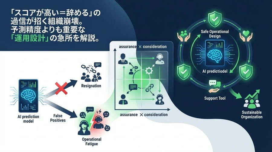 「離職予兆スコアが高い＝即退職」の誤解が組織を壊す。AI予測の精度限界と安全な運用設計の急所