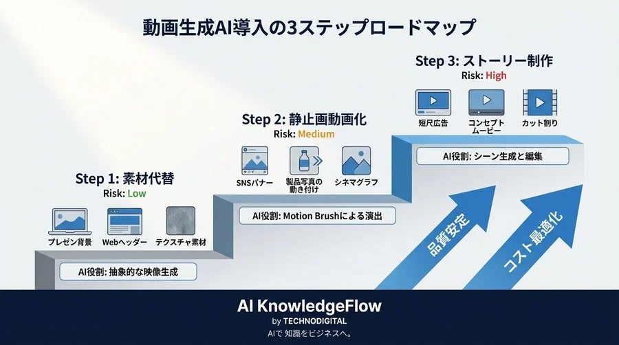Runway Gen-2商用利用の現実解｜動画生成AIの「ガチャ」を制御し品質とコストを守るリスク管理術 - Conclusion Image