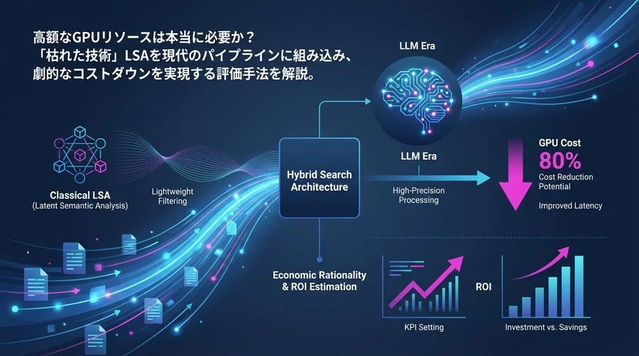 GPUコスト80%減も可能？LLM時代のLSA活用とハイブリッド検索の経済的合理性