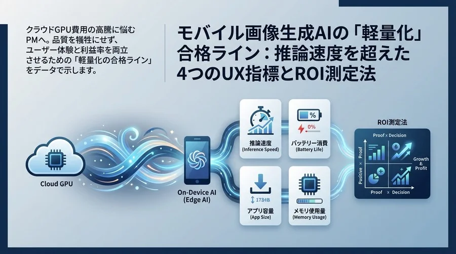 モバイル画像生成AIの「軽量化」合格ライン：推論速度を超えた4つのUX指標とROI測定法