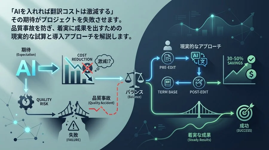 AI翻訳でコスト激減の罠：マニュアル作成の削減率を現実的に試算する