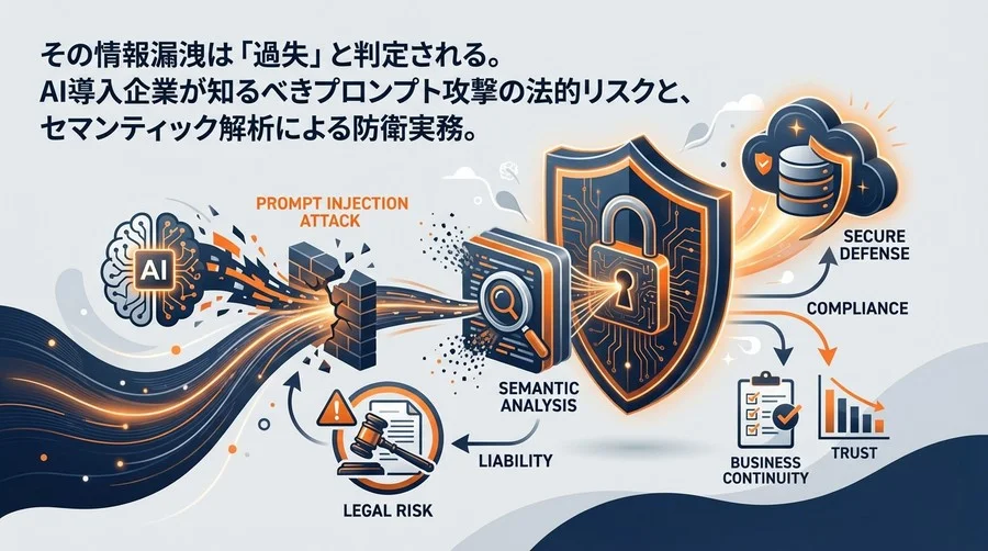 その情報漏洩は「過失」と判定される。AI導入企業が知るべきプロンプト攻撃の法的リスクと、セマンティック解析による防衛実務