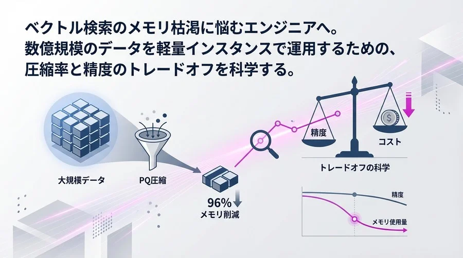 PQでベクトル検索のメモリを96%削減する技術：精度トレードオフとコスト最適化の科学