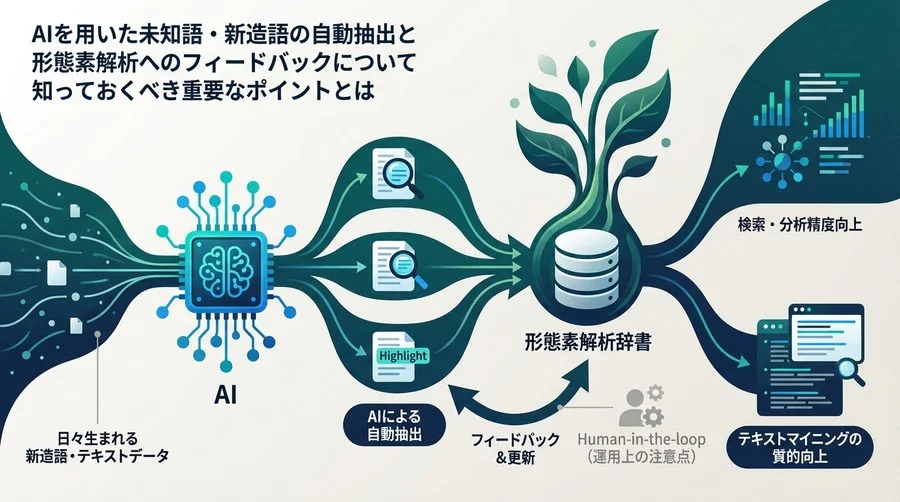 未知語・新造語の自動抽出が変える形態素解析：AIによる辞書メンテナンスの自動化と精度向上の実践戦略