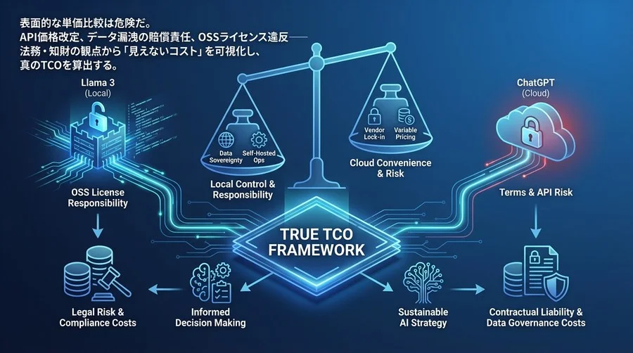 Llamaモデル対ChatGPTの「真のTCO」比較：法的リスクと契約責任をコスト換算する経営判断ガイド