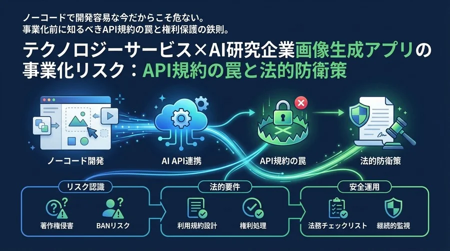 Bubble×OpenAI画像生成アプリの事業化リスク：API規約の罠と法的防衛策