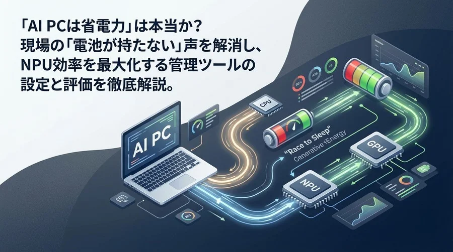 AI PCのバッテリー寿命はなぜ短い？NPU効率を最大化する電力管理AI設定術