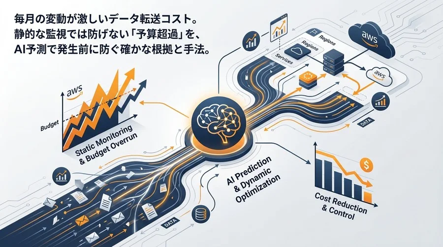 AWSデータ転送コストが予算を裏切る理由と、AI予測で「見えない損失」を止める5つの法則
