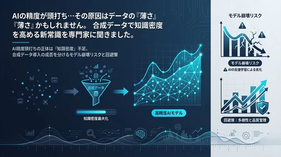 AI精度頭打ちの正体は「知識密度」不足。合成データ導入の成否を分けるモデル崩壊リスクと回避策