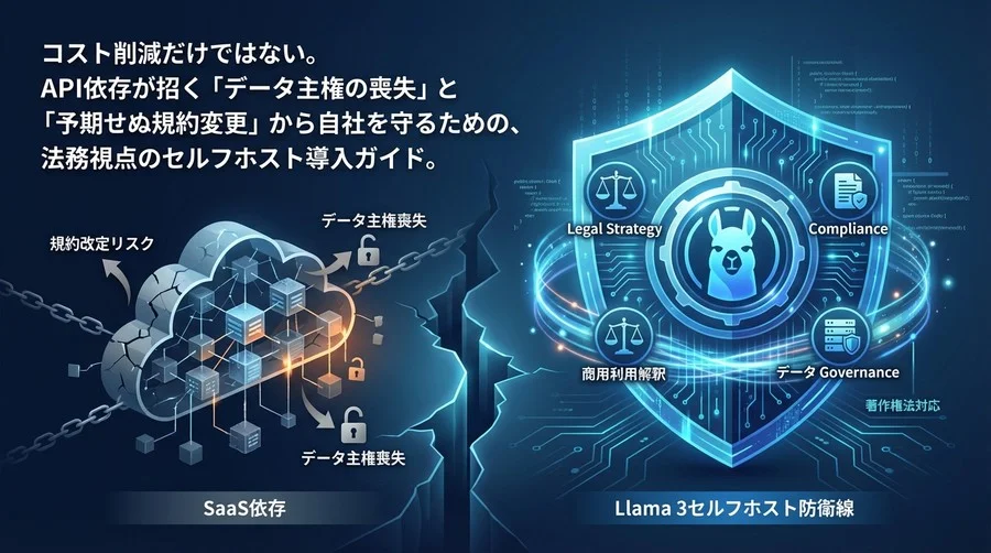 Llamaモデルセルフホストの法務戦略：SaaS依存が招く「データ主権喪失」と「規約改定リスク」への防衛線
