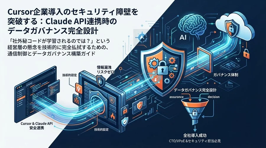 Cursor企業導入のセキュリティ障壁を突破する：Claude API連携時のデータガバナンス完全設計