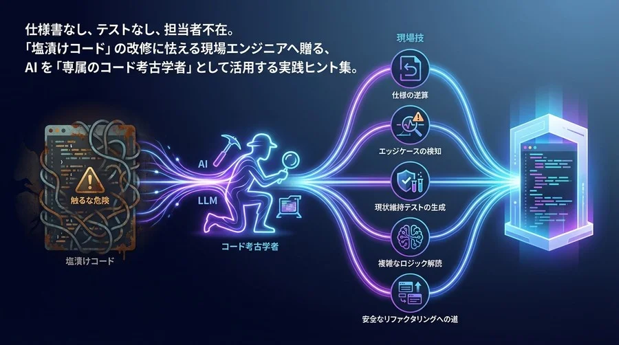 「触るな危険」の塩漬けコードを安全に解読する：LLMを専属のコード考古学者にする5つの現場技