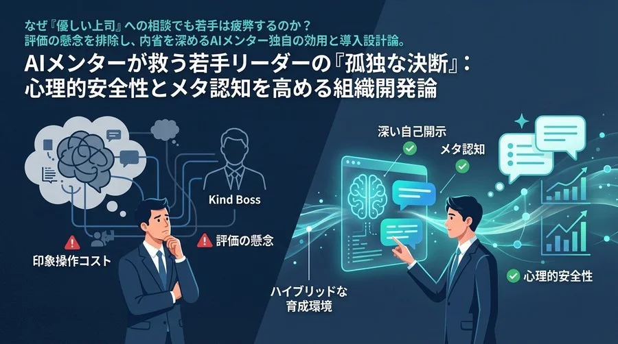 AIメンターが救う若手リーダーの「孤独な決断」：心理的安全性とメタ認知を高める組織開発論