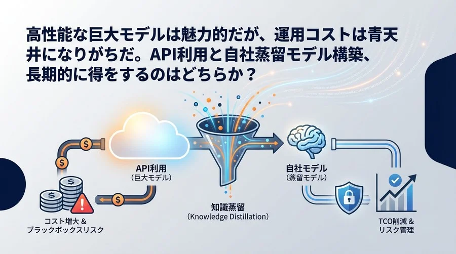 生成AIのAPIコスト削減：知識蒸留がもたらす「自社モデル構築」の経済的勝算とリスク管理