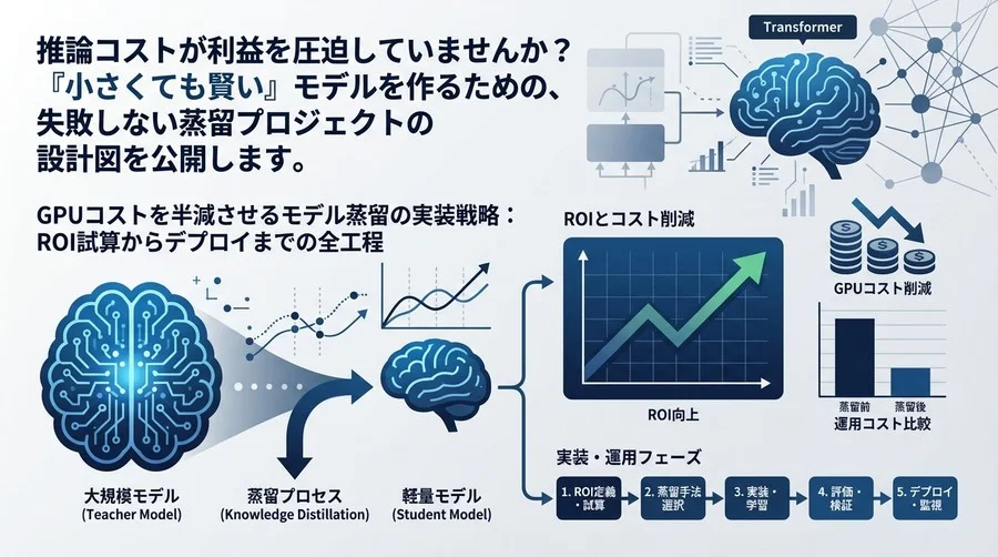 GPUコストを半減させるモデル蒸留の実装戦略：ROI試算からデプロイまでの全工程