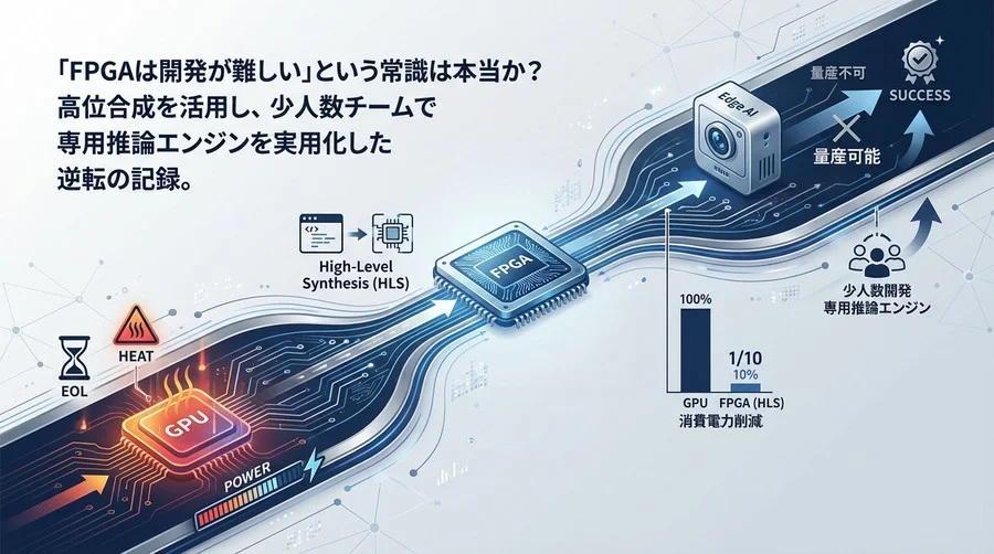 【逆転の開発録】GPUの熱とEOLに追い詰められた外観検査AIが、FPGA×高位合成で「量産不可」の壁を突破するまで
