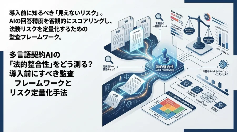 多言語契約AIの「法的整合性」をどう測る？導入前にすべき監査フレームワークとリスク定量化手法
