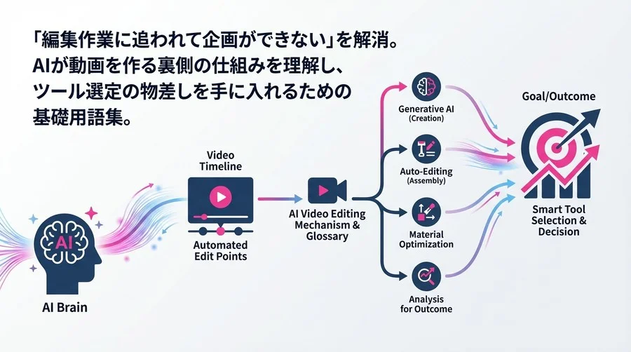 AI動画編集はツール選びで決まらない。非クリエイターが知るべき「仕組み」と成果直結の用語集