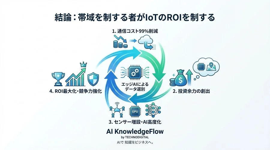 IoT通信コスト99%削減へ。エッジAIで「データを捨てる」勇気と戦略 - Conclusion Image