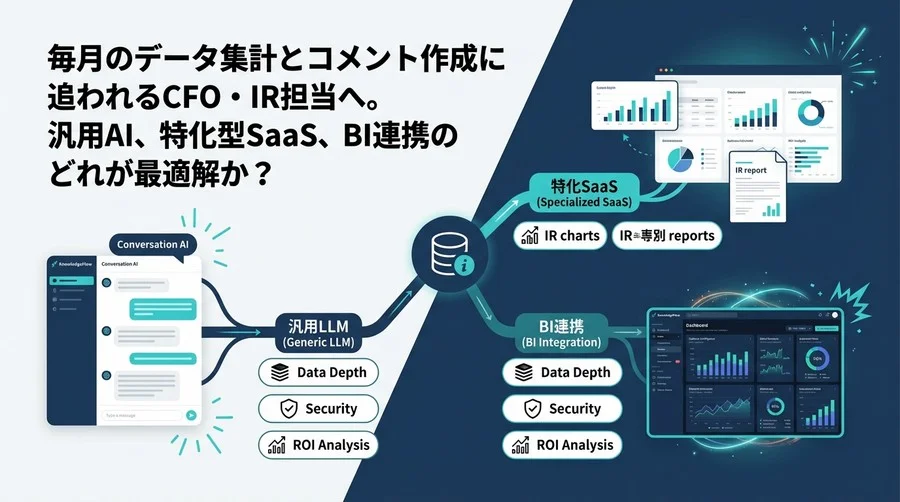 CFO・IR担当のための「生成AIレポート作成」最適解：汎用LLM vs 特化SaaS vs BI連携