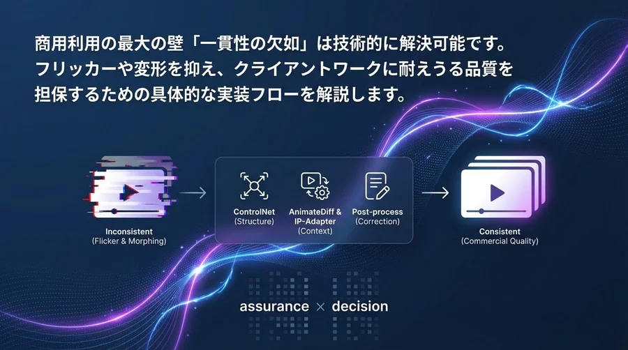 動画生成AIの商用利用を阻む「一貫性」の壁を超える：フリッカー対策と品質担保の技術実装フロー