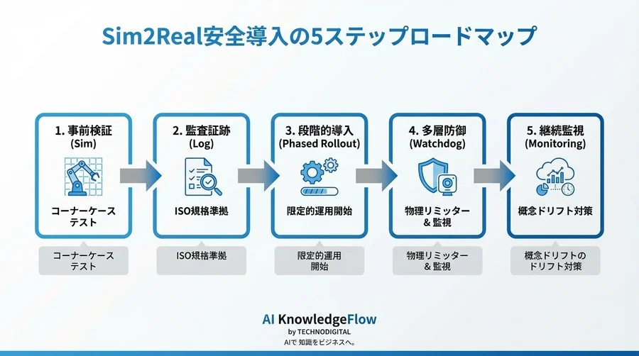 AIロボットアームの「暴走」を防ぐSim2Real安全証明の実践──ISO規格準拠とリスク管理の鉄則 - Conclusion Image