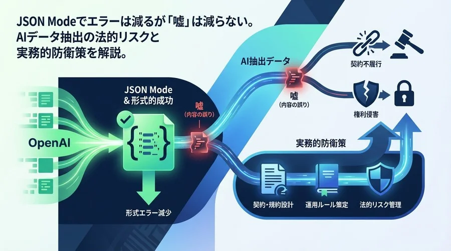形式エラーは減っても「嘘」は減らない。JSON Mode導入の法的リスクと実務的防衛策