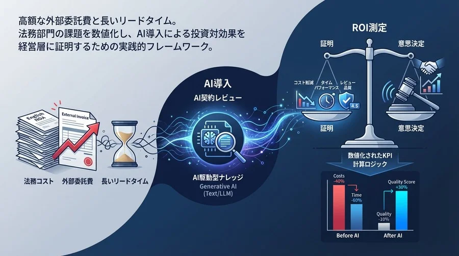 英文NDAのAI導入で失敗しないためのROI測定法：法務コストと品質を「数値」で証明する