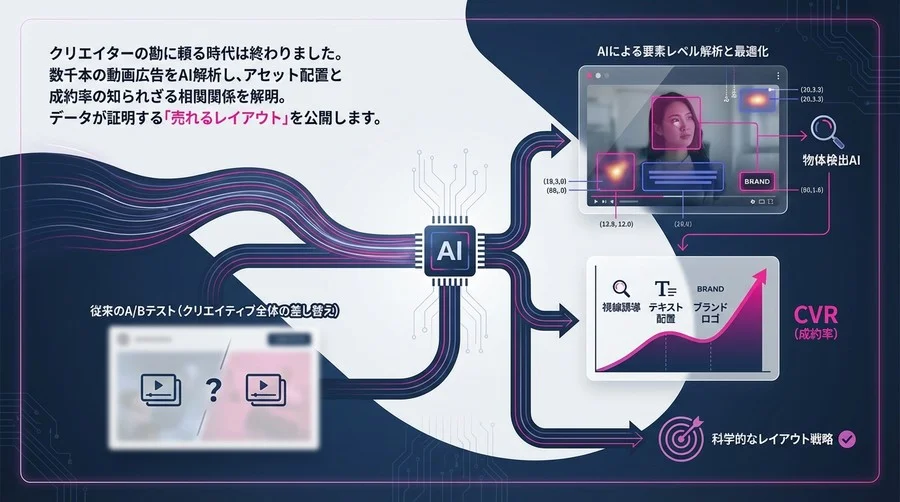 動画広告のCVRは「配置」で決まる：物体検出AIが解明したアセットレイアウトと成約率の相関