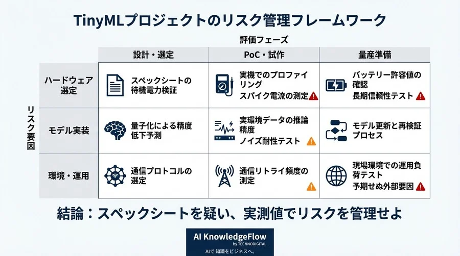 バッテリー寿命5年が半年で尽きる？TinyML導入の「電力と精度の罠」を暴くリスク評価術 - Conclusion Image